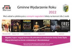  - Burmistrz Środy Śląskiej  zaprasza Mieszkańców  do udziału w plebiscycie   „Gminne Wydarzenie Roku 2022”